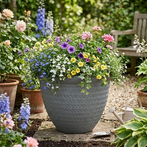 Pots de fleurs ronds en plastique simples et durables <span class=keywords><strong>pour</strong></span> <span class=keywords><strong>plantes</strong></span> <span class=keywords><strong>vertes</strong></span> en pot, anti-chute, <span class=keywords><strong>pour</strong></span> salon et <span class=keywords><strong>balcon</strong></span> - Product Image 5