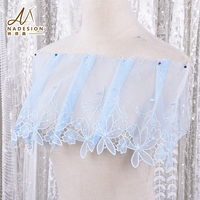 Accessoires de vêtement d'appliques de couture Diy Net Lace Boder Sequins Butterfly Embroidery Lace Trim