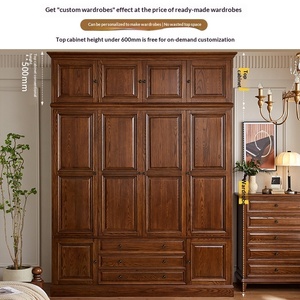 Kanas American Style All Solid Wood Four-<b>door</b> Floor-<b>standing</b> Country Retro Bedroom With Storage From Sichuan Province American S - Product Image 4