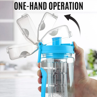 Gobelet de voyage de sport 900ml Infuseur de fruits en plastique Tritan transparent Bouteille d'eau Méthode de consommation directe pour le jus d'infuseur de thé aux fruits