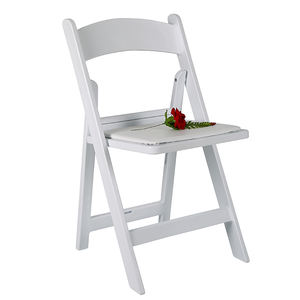 Chaise pliable de qualité supérieure <span class=keywords><strong>Wimbledon</strong></span> chaises de jardin chaise pliante événements en plastique rembourré résine mariage extérieur blanc Carton moderne - Product Image 2