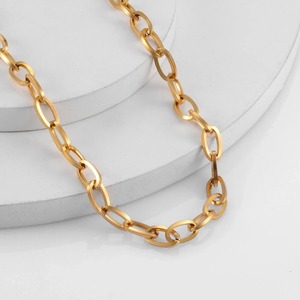 สร้อยคอทรงกลม สแตนเลสสตีล แบบ Cuban Chain Curb Link หลากสี คุณภาพสูง สำหรับผู้ชายและผู้หญิง - Product Image 4