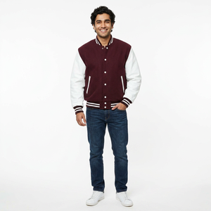 Custom <b>Men's</b> Vintage Cotton Canvas Satin Varsity <b>Jacket</b> <b>Long</b> Winter Letterman Style Baseball CollegeBaseballjacket for <b>men</b> - Product Image 1