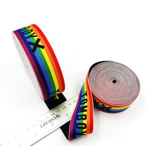 Elastic Band Custom Jacquard Elastic Waistband Spandex/Nylon Rainbow Color Woven <b>Webbing</b> for Home Textile Garment Bags Use - Product Image 5