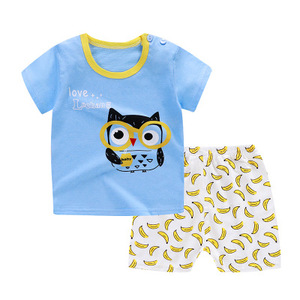 2021 vendita calda estate set di <span class=keywords><strong>abbigliamento</strong></span> per bambini 100 Design diverso set di <span class=keywords><strong>abbigliamento</strong></span> per neonato 2 pezzi t-shirt <span class=keywords><strong>abbigliamento</strong></span> per bambini - Product Image 2