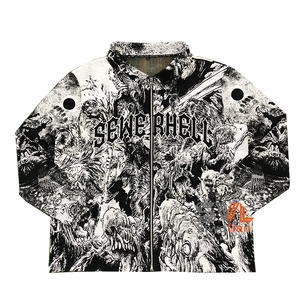 Chaquetas de Anime Tapiz personalizado Chaquetas con cremallera <span class=keywords><strong>Chaqueta</strong></span> de talla grande para hombre Abrigo Streetwear <span class=keywords><strong>Jack</strong></span> Tapestri personalizado para hombre Ropa - Product Image 5