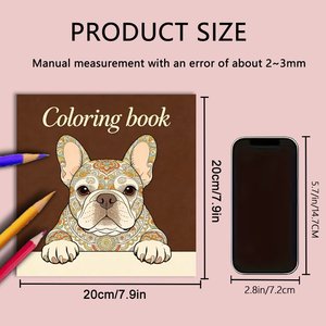 Carnet de coloriage personnalisé en gros, motif bouledogue <span class=keywords><strong>français</strong></span>, faible MOQ, design floral mandala, anti-stress pour adultes, cadeau pour les amoureux des animaux - Product Image 5