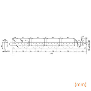 แผงโลหะระบายอากาศ 6632U แผงเปล่า 1U 8 พอร์ต สำหรับติดตั้งบนแร็คแบบ D-Series - Product Image 3