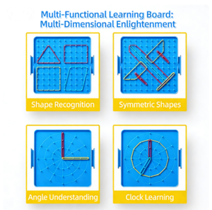 Aides pédagogiques pour la cognition des formes géométriques, puzzles <span class=keywords><strong>mathématiques</strong></span> pour l'école primaire, jouets éducatifs pour enfants, tableau à chevilles - Product Image 3