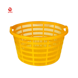 Agriculture vented round plastic vegetable container / basket for fish/ seafood processing
