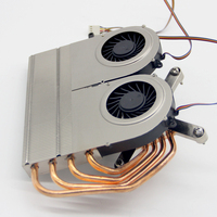 Radiateur de processeur d'ordinateur personnalisé, tuyau en cuivre, base en cuivre, dissipateur thermique à ailettes en aluminium avec 4 caloducs pour ordinateur portable PC