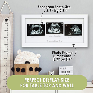 Marco de Fotos Clásico de Madera para Ecografía de Bebé, con Corazones UV, Regalo Conmemorativo para Recién Nacidos, Hecho a Mano con Hilo - Product Image 1