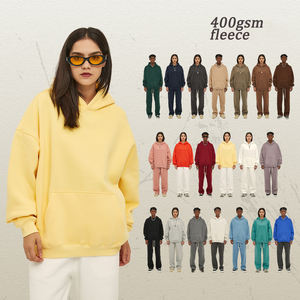 Logo personalizzato di alta qualità 400G di cotone 100% pesante <span class=keywords><strong>pile</strong></span> in bianco oversize taglie forti felpe tute da uomo per uomo - Product Image 1