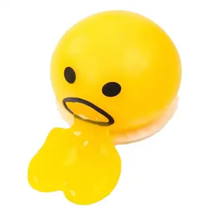 Yellow Vomiting Egg Yolk Stress Ball Squeeze Funny Vomiting Egg
