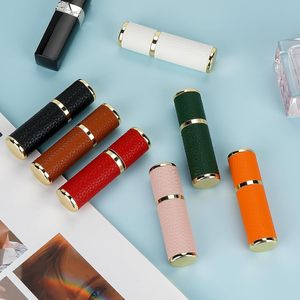 Supplier Mini 5ml 10ml 15ml Easy Carry Leather Case Glass Empty Bottom Refillable Perfume Bottle Screen Printing <b>Reed</b> <b>Diffuser</b> - Product Image 4