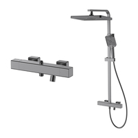 SANIPRO gros montage mural pistolet gris 4 fonctions carré robinet de douche salle de bain thermostatique douche mitigeur