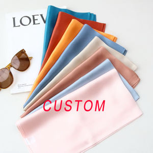 कस्टम लोगो 70 सेमी वर्ग ठोस रंग रेशम स्कार्फ लक्जरी ब्लॉक रंग 100% शहतूत रेशम ग्रीष्मकालीन बन्ना स्कार्फ - Product Image 1