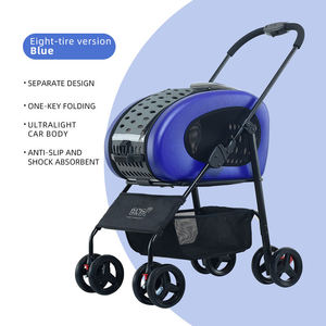 Wholesale 4-Wheel Foldable Oxford Fabric Pet <b>Stroller</b> Comfortable Small Animals Carrier Trolley for Dog & <b>Cat</b> Outdoor Travel - Product Image 6