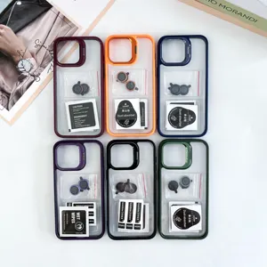 New fashion Luxury camera protect mobile cell phone accessories back cover for fundas iphone 11 12 13 14 15 Pro max clear cases