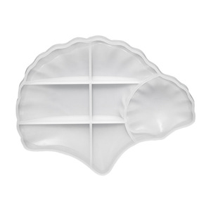 Deux pièces Ginkgo feuille plateau colle goutte résine outil de meulage bricolage plat stockage ornements gypse Silicone <span class=keywords><strong>moule</strong></span> - Product Image 5