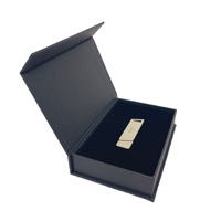 Boîte en carton personnalisée avec fenêtre, gaufrage, pelliculage mat, fermeture magnétique, emballage plat pour clé USB, recyclée