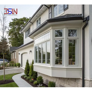 Fenêtre en baie moderne en aluminium à rupture de pont thermique, double vitrage insonorisé, haute performance énergétique pour salon de villa - Product Image 1