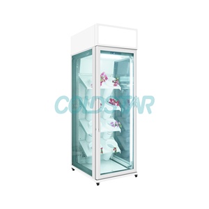 Refrigerador <span class=keywords><strong>de</strong></span> flores comercial Vitrina Canopy Diseño blanco Control <span class=keywords><strong>de</strong></span> temperatura digital Puerta <span class=keywords><strong>de</strong></span> <span class=keywords><strong>vidrio</strong></span> templado Estantes ajustables - Product Image 2