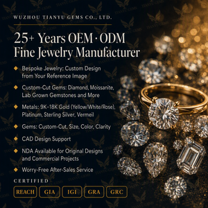 Anello Personalizzato Tianyu Gems <span class=keywords><strong>in</strong></span> Argento 925/<span class=keywords><strong>Oro</strong></span> Giallo 14k con Moissanite Taglio Baguette 2*4mm, Fede <span class=keywords><strong>di</strong></span> <span class=keywords><strong>Fidanzamento</strong></span> - Product Image 6