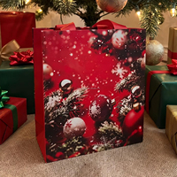 Bolsas de Regalo Navideñas en Stock con Impresión a Todo Color, Laminación Mate y Asas de Cuerda de Poliéster