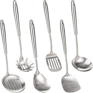 Wholesale Kitchen Soup Ladle Skimmer Turner Spatula Rice Scoop Utensil <b>Sets</b> Stainless Steel Modern Customized Silicone - Product Image 1