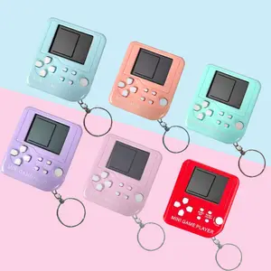 Retro Classic Pocket Macaron Colors Accessories Tiny Puzzle Cart Keychain Joystick Mini Handheld Game Console Player