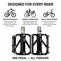 Pédales de plateforme en aluminium antidérapantes avec roulements à cartouche scellés pour vélos de route, vélos à pignon fixe et vélos de banlieue