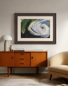 LANDSCAPE EMBROIDERED WALLART-BROWN Abstract Galaxy Swirl Wall <b>Art</b> | Framed Cosmos <b>Painting</b> (48 CM X 36.5 CM) - Product Image 3