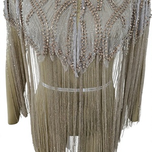 Cape en tulle vintage perlée à sequins et franges, style Art Déco, pour femme, idéale pour mariage, bal de promo, Chandni Export House, en stock - Product Image 3