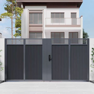 Puerta de Jardín de Aluminio de Doble Color Negro, Estilo Moderno, Resistente al Agua y a los Rayos UV, Marco Metálico, Puerta Principal, Gran Oferta - Product Image 5