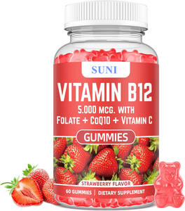 OEM vitamina B12 complejo 5000 Mcg metilo B12 adenosil hidroxi con coenzima Q10 folato vitamina C gomitas de energía de alta absorción - Product Image 1