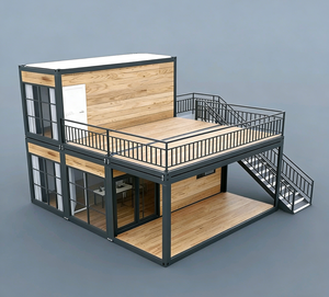 Kits de maisons conteneurs portables et économiques de 20 et 40 pieds, à deux chambres, avec structure de bureau, à deux étages, démontables - Product Image 1