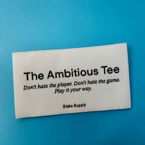 Étiquettes tissées damassées personnalisées pour vêtements, étiquettes de marque pour jeans, nouveauté, vente chaude en usine - Product Image 1