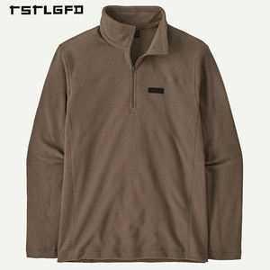 Pull en molleton à col montant et fermeture éclair 1/4, en coton décontracté pour homme, de haute qualité, recyclé, écologique, respirant - Product Image 2