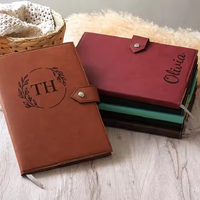 Carnet A5 en cuir PU vintage populaire, personnalisable, vierge, gravable au laser, journal intime en similicuir