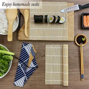 Keset Sushi bambu anyaman presisi: Desain miring untuk kestabilan, tali terikat untuk daya tahan