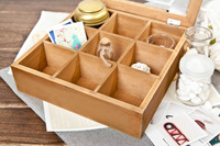 Boîte à thé Chic en bois à 9 compartiments, sac de rangement pour épices, nouveau magasin, boîtes à cosmétiques 24X24X7Cm