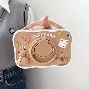 2026 Hand Stand Capybara Silicone <b>Tablet</b> <b>Case</b> for iPad Air 7 8 9 Gen 6 10. 9 A16 11 Pro Inch Bear Holder cute Duck Cartoon <b>cover</b> - Product Image 1