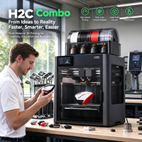 Printer 3D Otomatis Original Bamboo Lab H2C Combo Versi EU/UK Baru Terbuka Segel Set Lengkap dengan Sistem Multi Warna AMS 2 Pro