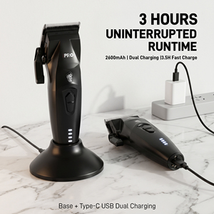Tagliacapelli Elettrico in Plastica Personalizzabile con Base e Ricarica USB, <span class=keywords><strong>Macchinetta</strong></span> <span class=keywords><strong>per</strong></span> Tagliare i <span class=keywords><strong>Capelli</strong></span> 7500RPM, Tosatrice Professionale <span class=keywords><strong>per</strong></span> Salone di Bellezza - Product Image 2