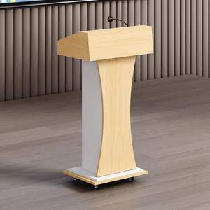 <span class=keywords><strong>Atril</strong></span> Moderno Minimalista <span class=keywords><strong>de</strong></span> MDF Marrón, Diseño Ecológico y Duradero <span class=keywords><strong>para</strong></span> Aulas Escolares y Mesas <span class=keywords><strong>de</strong></span> Oratoria - Product Image 2