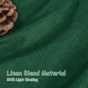 Uhitech 9ft Patio Rèm 108-inch màu xanh lá cây Linen 2-mảnh thiết lập màn Nhiệt Cách Nhiệt dệt đồng bằng cuộn đóng gói cho phòng ngủ - Product Image 5