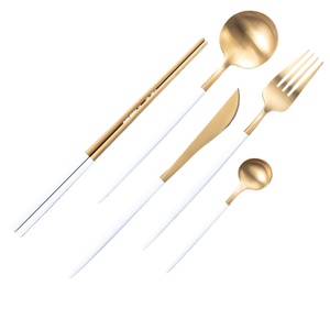 Ensemble de couverts portugais en acier inoxydable, couteau à dîner nordique, cuillère à soupe, fourchette, manche épais, couteau, fourchette et cuillère assortis - Product Image 3
