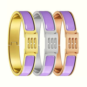 Tasarımcı moda marka paslanmaz çelik bilezik su geçirmez altın kaplama mektup H emaye tasarım lüks Trendy <span class=keywords><strong>Unisex</strong></span> bilezik - Product Image 3