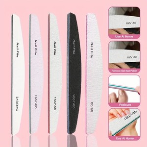 Lima de uñas de media luna de doble cara lavable con granos 80, 100, 150, 180, 240 - Product Image 2